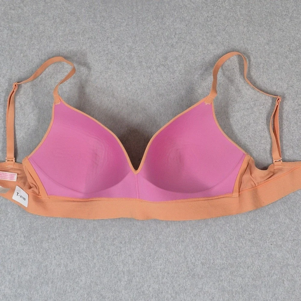 PINK Victoria's Secret Women Bra 36D Peach Wear Everywhere T Shirt Wireless